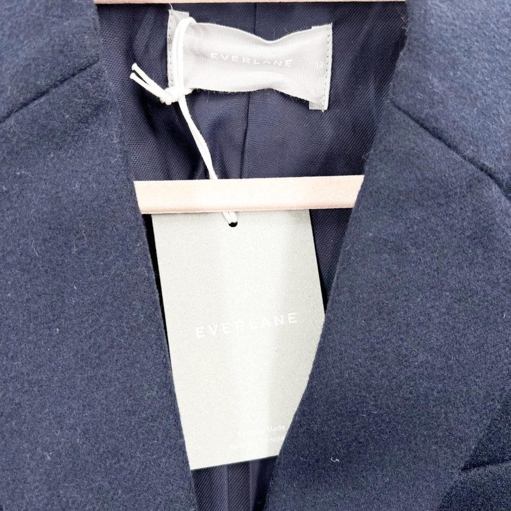 EVERLANE The Wool Academy Blazer Navy Womens Sz 12 NWT - Picture 9 of 12